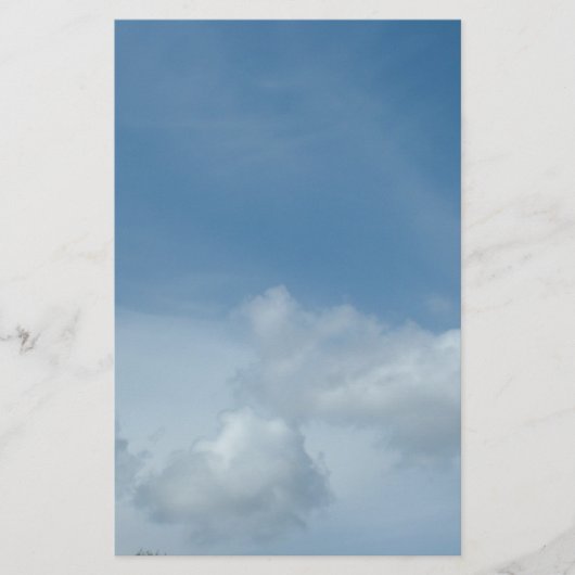 Papeterie Ciel bleu et nuages blancs. (Devant)