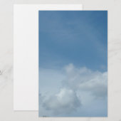 Papeterie Ciel bleu et nuages blancs. (Devant / Derrière)