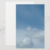 Papeterie ciel bleu et nuages blancs (Devant / Derrière)