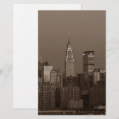 Papeterie Ciel de New York en sépia (Devant / Derrière)