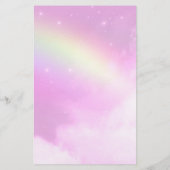 Papeterie Ciel rose pastel avec arc-en-ciel jaune (Dos)