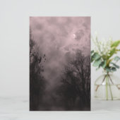 Papeterie Ciel rouge sang hanté avec des ravens (Debout devant)