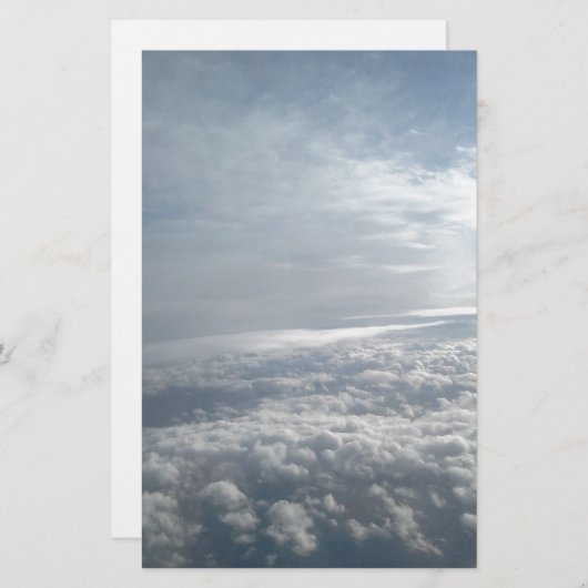 Papeterie Ciel, Vue Avion, Beaux Nuages (Devant / Derrière)