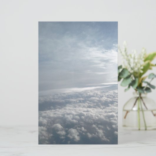 Papeterie Ciel, Vue Avion, Beaux Nuages (Debout devant)