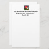 Papeterie Citation biblique inspirante (Devant / Derrière)