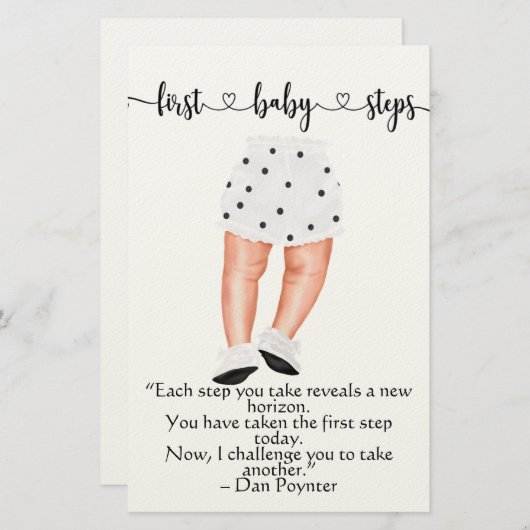 Papeterie Citations Baby First Steps (Devant / Derrière)