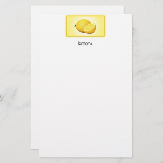 Papeterie Citrons (Devant / Derrière)