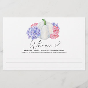 Papeterie Citrouille avec fleurs - Qui suis-je Jeu de douche