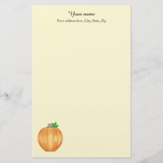 Papeterie Citrouille d'automne élégant (Devant)
