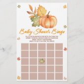 Papeterie Citrouille d'automne Feuilles Baby shower de Bingo (Devant)