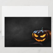Papeterie Citrouille d'Halloween Jack-O-Lantern Éffrayant (Devant / Derrière)