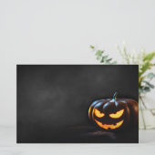 Papeterie Citrouille d'Halloween Jack-O-Lantern Éffrayant (Debout devant)