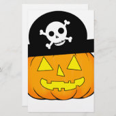 Papeterie citrouille pirate (Devant / Derrière)