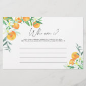 Papeterie Citrus - Qui suis-je jeu de douche nuptiale (Devant)