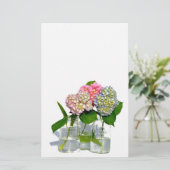 Papeterie Clair élégant hydrangée rose en bocal de mason (Debout devant)