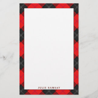 Papeterie Clan élégant Ramsay carreau tartan rouge et noir