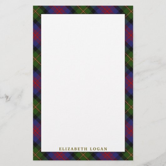 Papeterie Clan Logan Tartan Plaid (Devant)