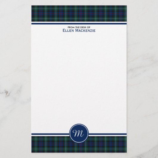 Papeterie Clan Mackenzie Tartan Monogram (Devant)
