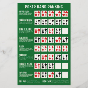 Papeterie Classement Poker Hand avec Visuals