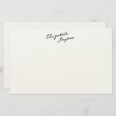 Papeterie Classic Handwritten Name Monogram Stationery (Devant / Derrière)