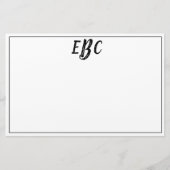 Papeterie Classic Modern Black and White Monogram (Devant)