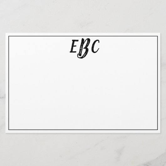 Papeterie Classic Modern Black and White Monogram (Devant)