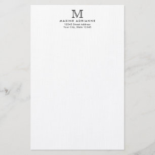 Papeterie Classic Simple Basic Modern Monogramme Nom Adresse