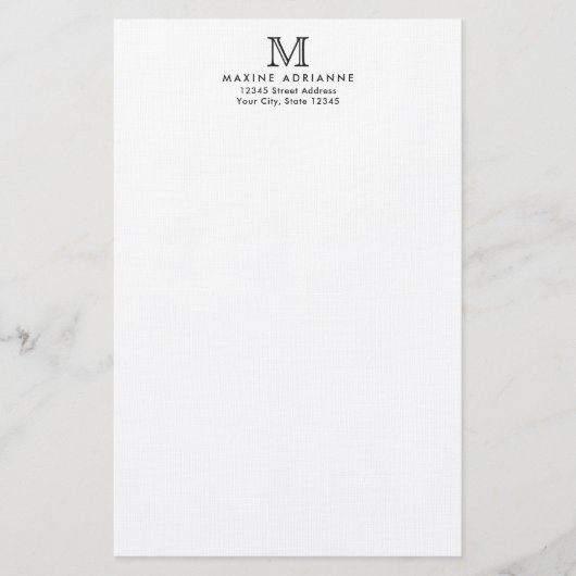 Papeterie Classic Simple Basic Modern Monogramme Nom Adresse (Devant)