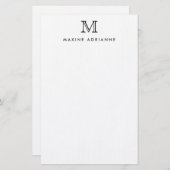 Papeterie Classic Simple Basic Moderne Monogramme Initial St (Devant / Derrière)