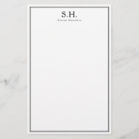 Classic Simple Noir Nom Monogramme Minimaliste Chi