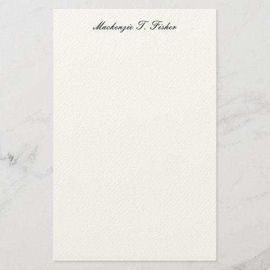 Papeterie Classical Calligraphy Elegant Plain Black & White (Devant)