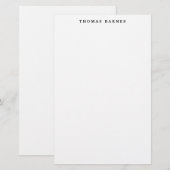 Papeterie Classique Blanc Minimaliste Simple Élégant (Devant / Derrière)