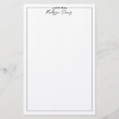 Papeterie Classique Élégante Note Noir Et Blanc (Devant)