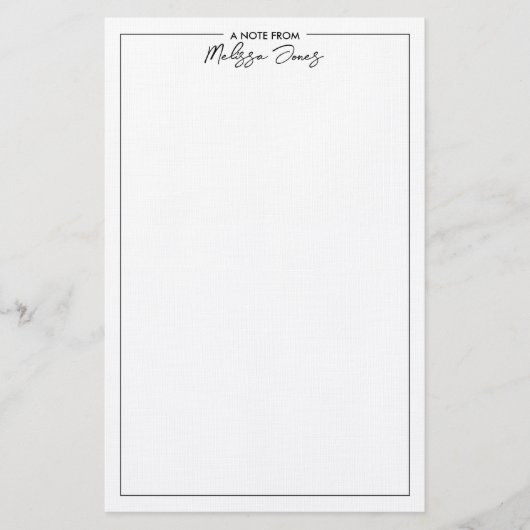 Papeterie Classique Élégante Note Noir Et Blanc (Devant)