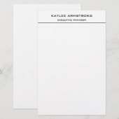 Papeterie Classique Simple Élégant Blanc Professionnel (Devant / Derrière)