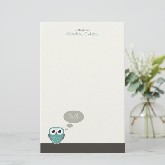 Papeterie Claude le petit papier de note mignon du hibou | (Debout devant)