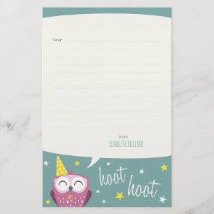 Papeterie Claudette le papier de note rayé par de hibou d