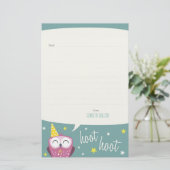 Papeterie Claudette le papier de note rayé par | de hibou de (Debout devant)