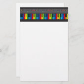 Papeterie Clavier de piano coloré (Devant / Derrière)