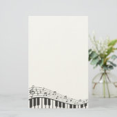 Papeterie Clavier de piano noir et blanc personnalisé. Ajout (Debout devant)