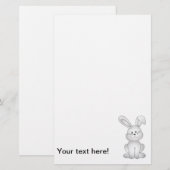 Papeterie Clipart blanc de lapin (Devant / Derrière)