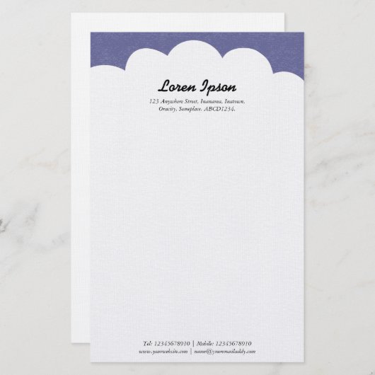 Papeterie Cloud - Gris pourpre (Devant / Derrière)