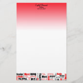 Papeterie Cloud multilingue en Merci rouge et noir (Devant)