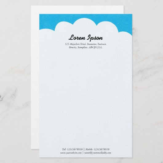 Papeterie Cloud Top - Bleu (Devant / Derrière)