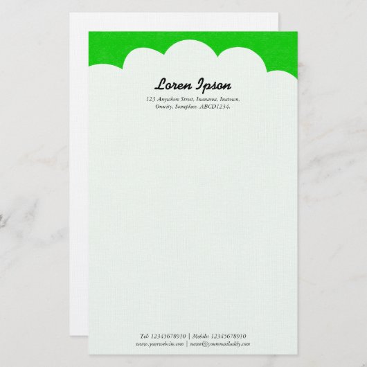 Papeterie Cloud Top - Vert (Devant / Derrière)