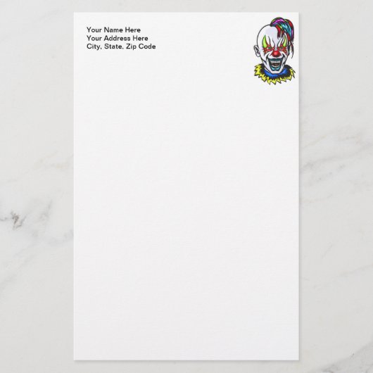 Papeterie Clown de mal de vampire (Devant)