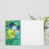 Papeterie CLOWN VIOLONISTE EN Carnaval vénitien VERT, Blanc (Debout devant)