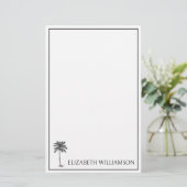 Papeterie Coastal Black Palmetto Palm Tree Personalized (Debout devant)