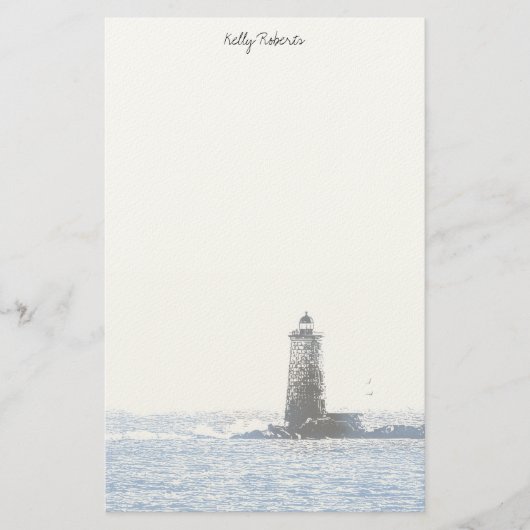 Papeterie Coastal Lighthouse & Atlantic Ocean Nautical Theme (Devant)