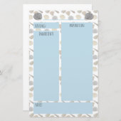 Papeterie Coastal Sea Shells Recette Pages Classeurs (Devant / Derrière)